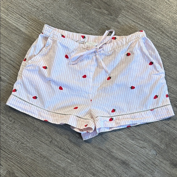 Cynthia Rowley Pants - Cynthia Rowley Seersucker Shorts with Strawberry Designs